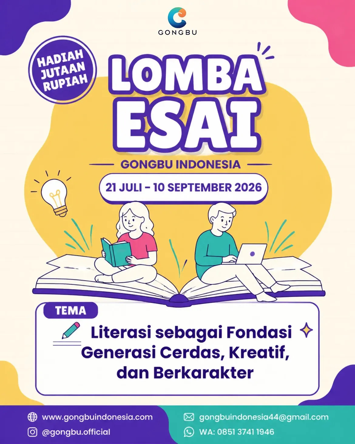 Poster resmi Lomba Esai Gongbu Indonesia 2026